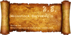 Weinstock Barnabás névjegykártya